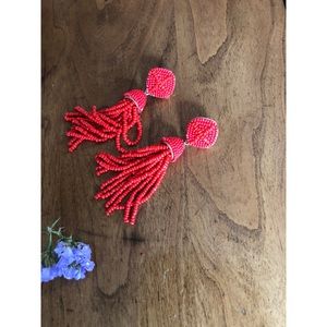 Red beaded earrings